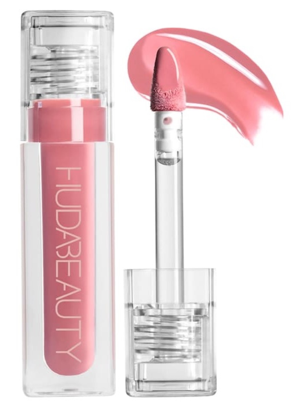 Huda Beauty Faux Filler Extra Shine Lip Gloss Sugar Baby Light Pink Non Sticky